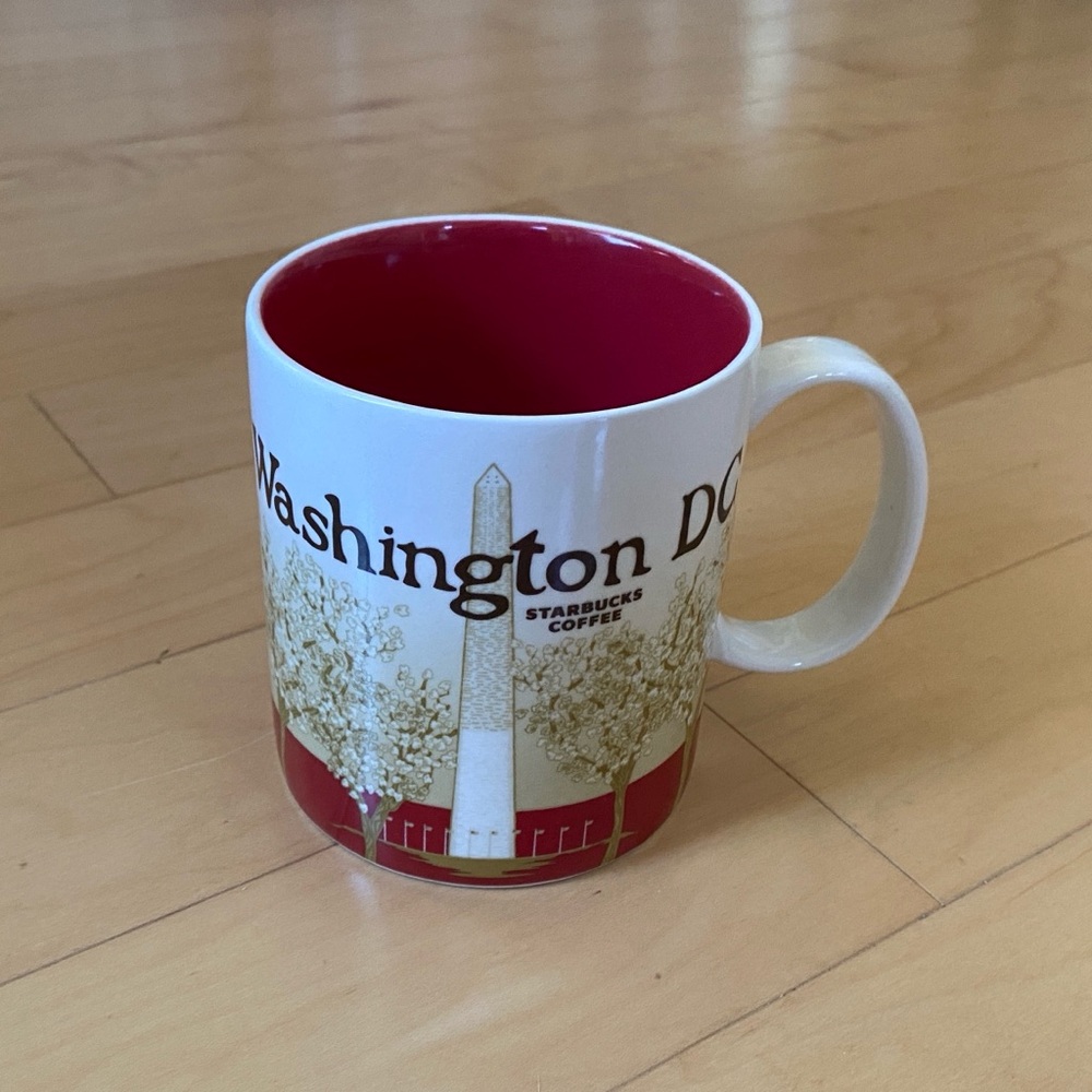 Starbucks 2011 Washington DC Collectors Mug with Red and White Design